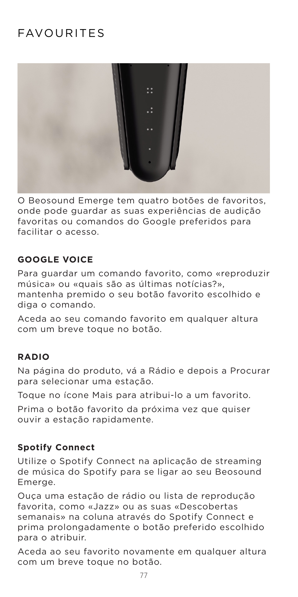 Bang & Olufsen Beosound Emerge Compact Wi-Fi Home Speaker (Gold Tone Light Oak) User Manual | Page 77 / 122