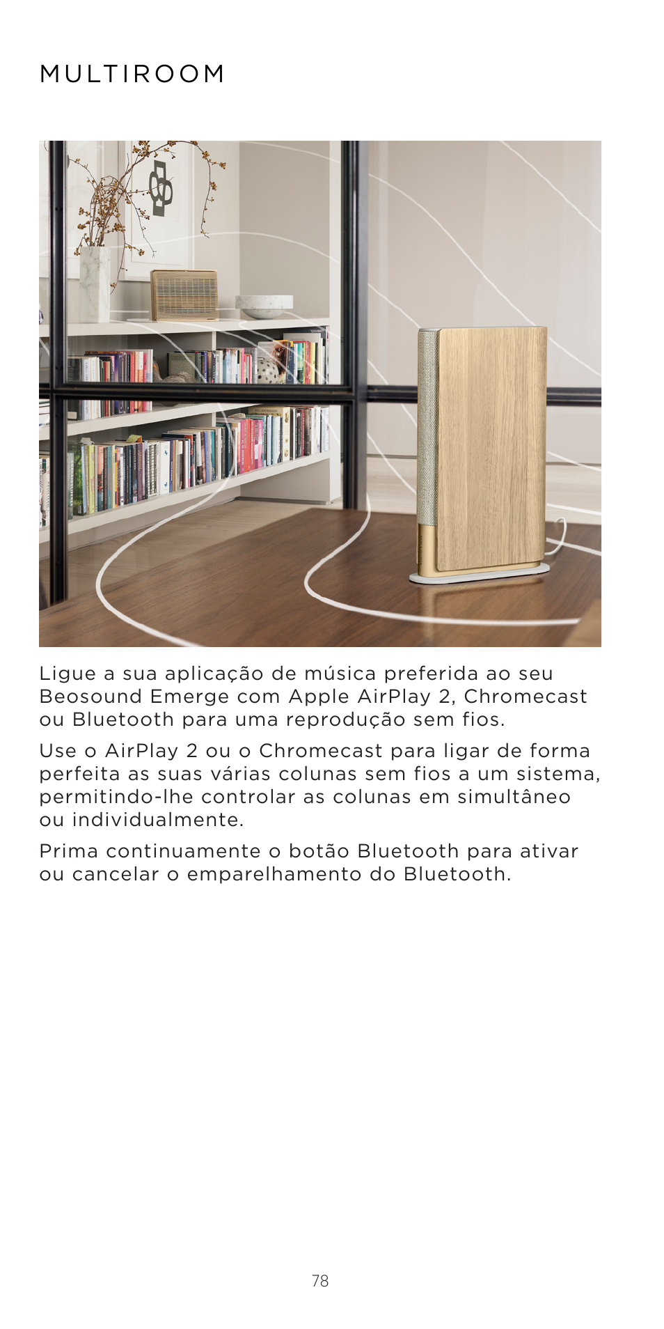 Bang & Olufsen Beosound Emerge Compact Wi-Fi Home Speaker (Gold Tone Light Oak) User Manual | Page 78 / 122