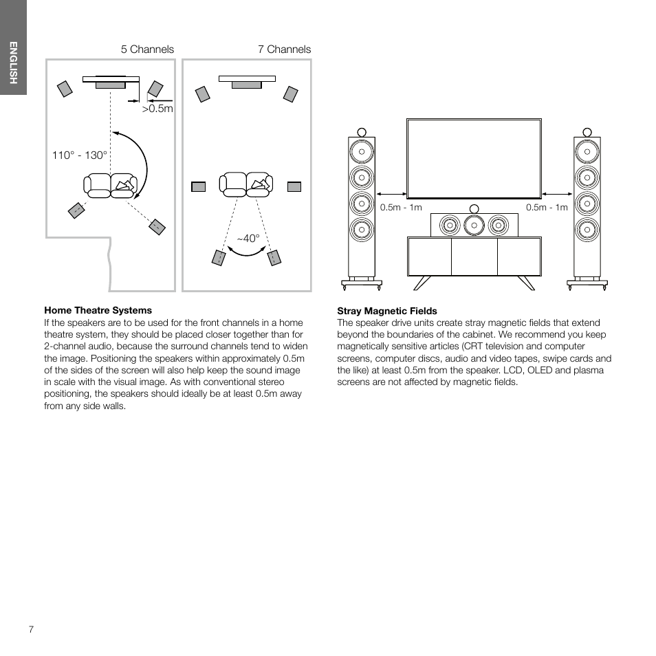 Bowers & Wilkins 707 S3 2-Way Bookshelf Speakers (Gloss Black, Pair) User Manual | Page 7 / 11