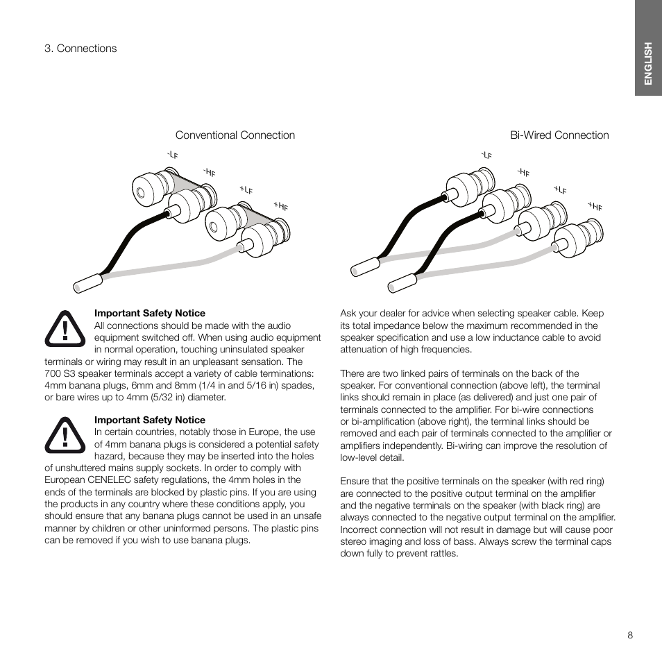 Bowers & Wilkins 707 S3 2-Way Bookshelf Speakers (Gloss Black, Pair) User Manual | Page 8 / 11