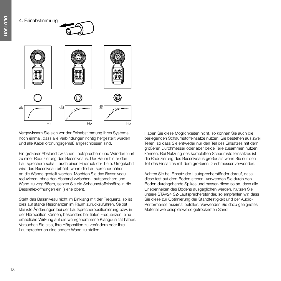 Feinabstimmung | Bowers & Wilkins 607 Anniversary Edition 2-Way Bookshelf Speakers (Matte White, Pair) User Manual | Page 18 / 90