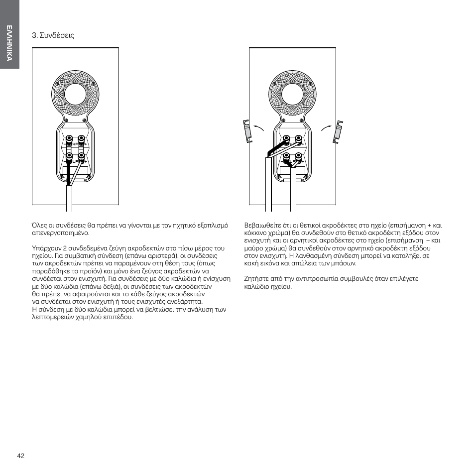 Συνδέσεις | Bowers & Wilkins 607 Anniversary Edition 2-Way Bookshelf Speakers (Matte White, Pair) User Manual | Page 42 / 90