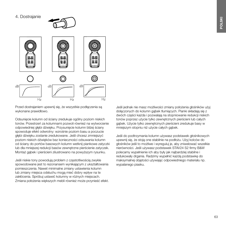 Dostrajanie, Dostrajanie 9 | Bowers & Wilkins 607 Anniversary Edition 2-Way Bookshelf Speakers (Matte White, Pair) User Manual | Page 63 / 90