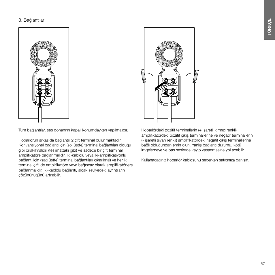 Bağlantılar, Bağlantılar 41 | Bowers & Wilkins 607 Anniversary Edition 2-Way Bookshelf Speakers (Matte White, Pair) User Manual | Page 67 / 90