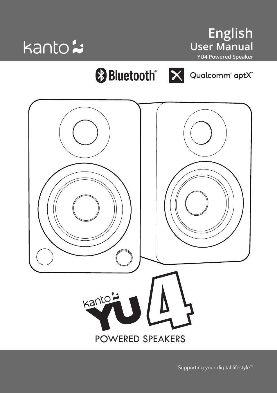 Kanto Living YUP4 2-Way Bookshelf Speakers (Matte White, Pair) User Manual | 12 pages