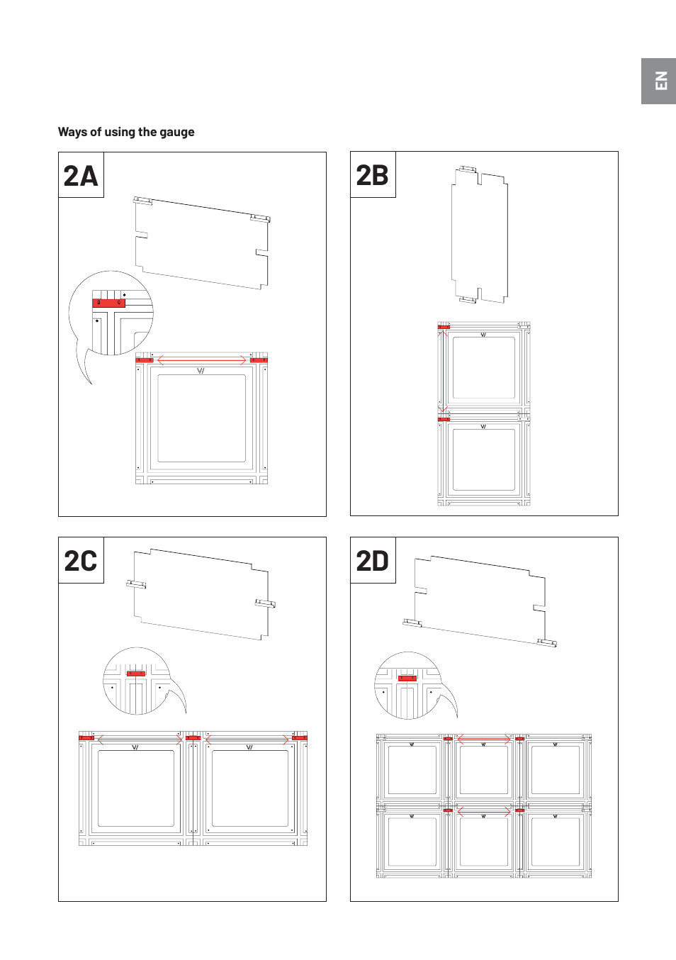 2a 2b 2c 2d | Vicoustic VicFix Base Adapter for Classic Acoustic Panels (2-Pack) User Manual | Page 5 / 8