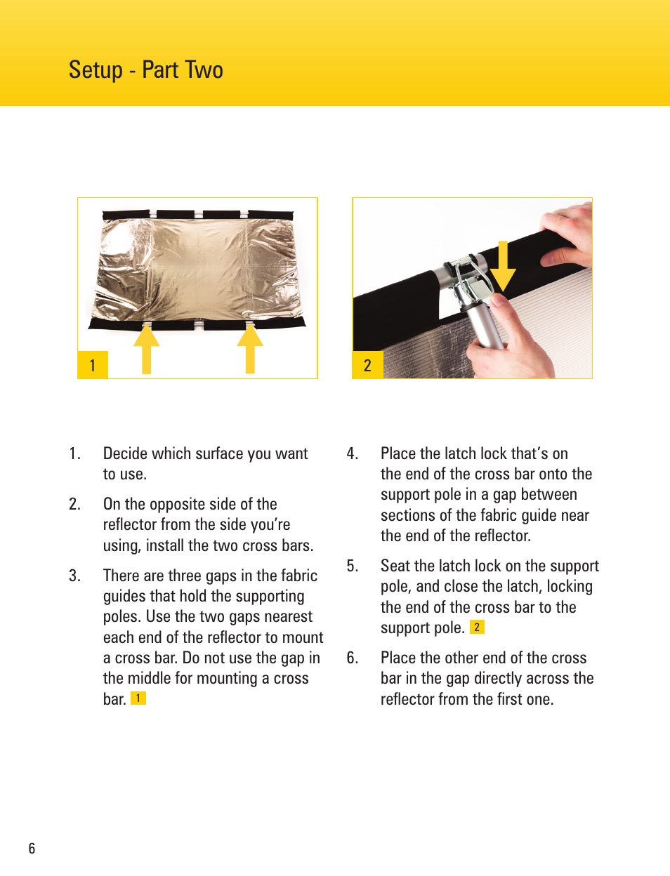 Setup - part two | Impact Panel Frame Reflector Kit - Zebra Gold / Zebra Silver (59 x 82") User Manual | Page 6 / 8