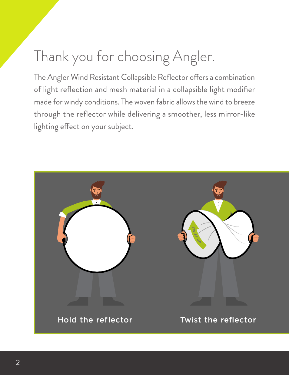 Angler Wind-Resistant Collapsible Reflector (Silver, 42") User Manual | Page 2 / 4