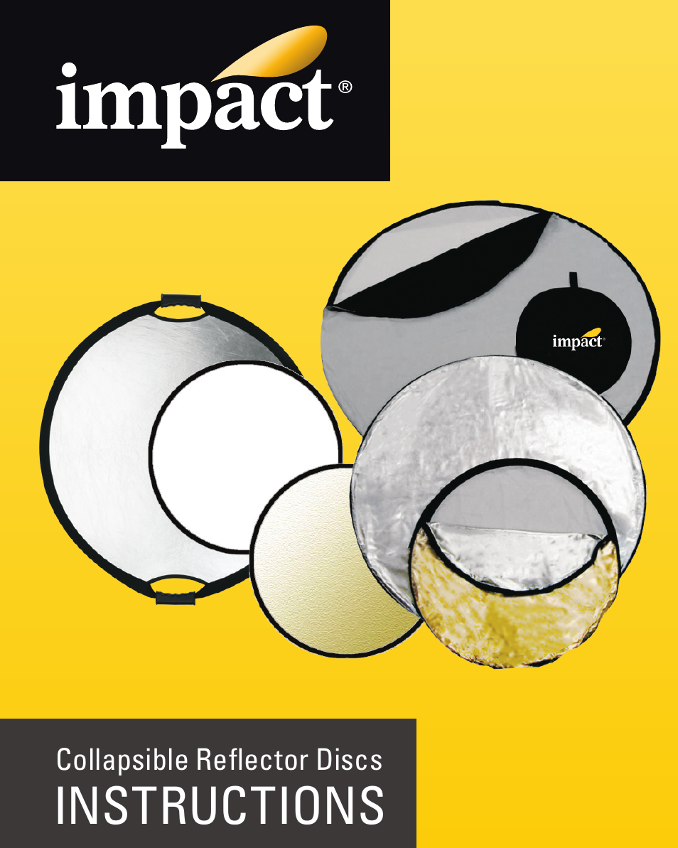 Impact Circular Collapsible Reflector with Handles (Silver/White, 32") User Manual | 8 pages