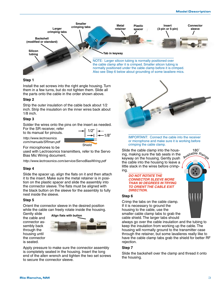 Lectrosonics Right Angled TA3 and TA5-Female Connector Kit User Manual | Page 3 / 4