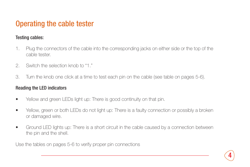 Operating the cable tester | Kopul CBT-12 - 12-in-1 Cable Tester User Manual | Page 5 / 8