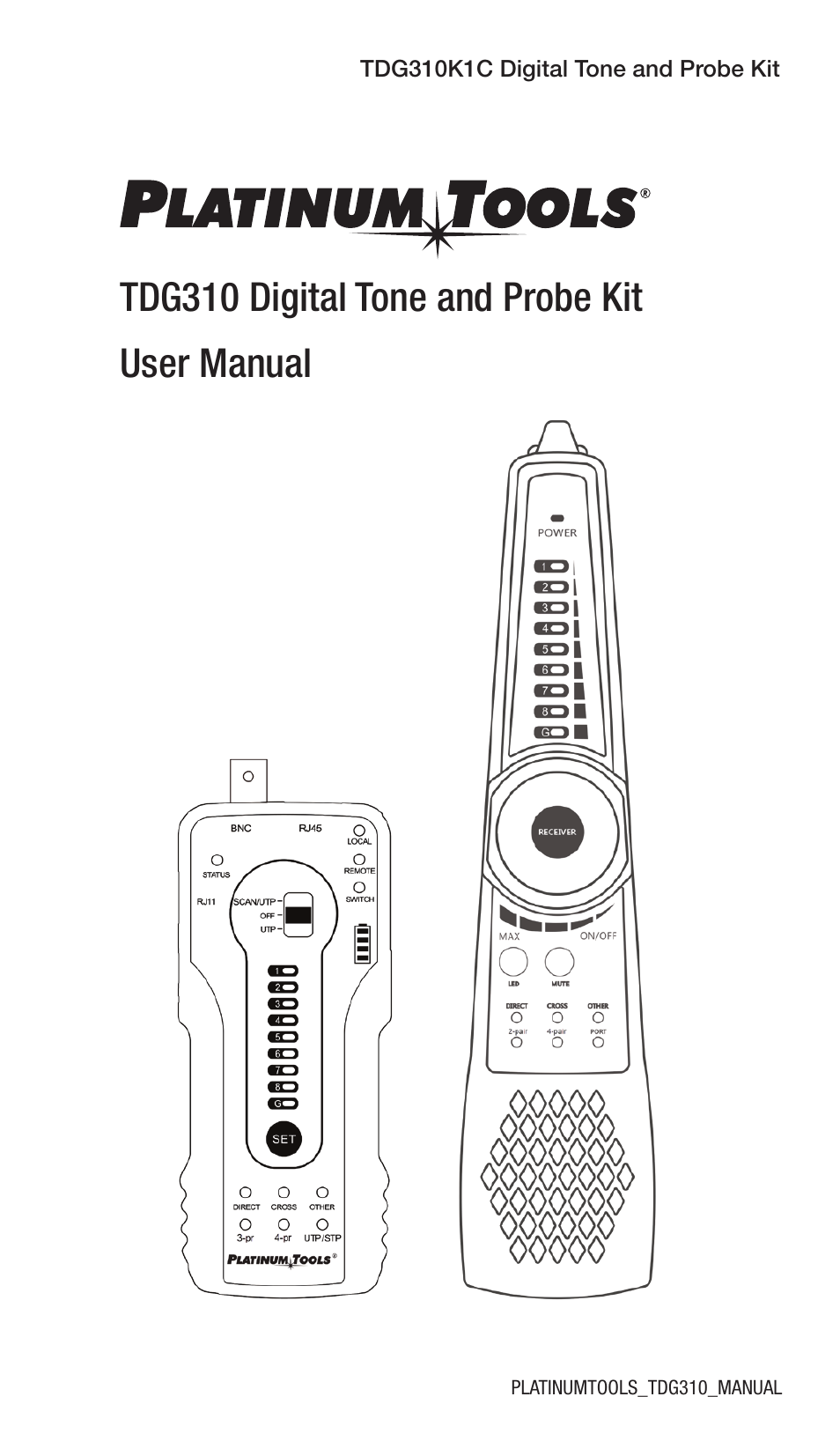 Platinum Tools TDG310K1C Digital Tone and Probe Kit User Manual | 11 pages