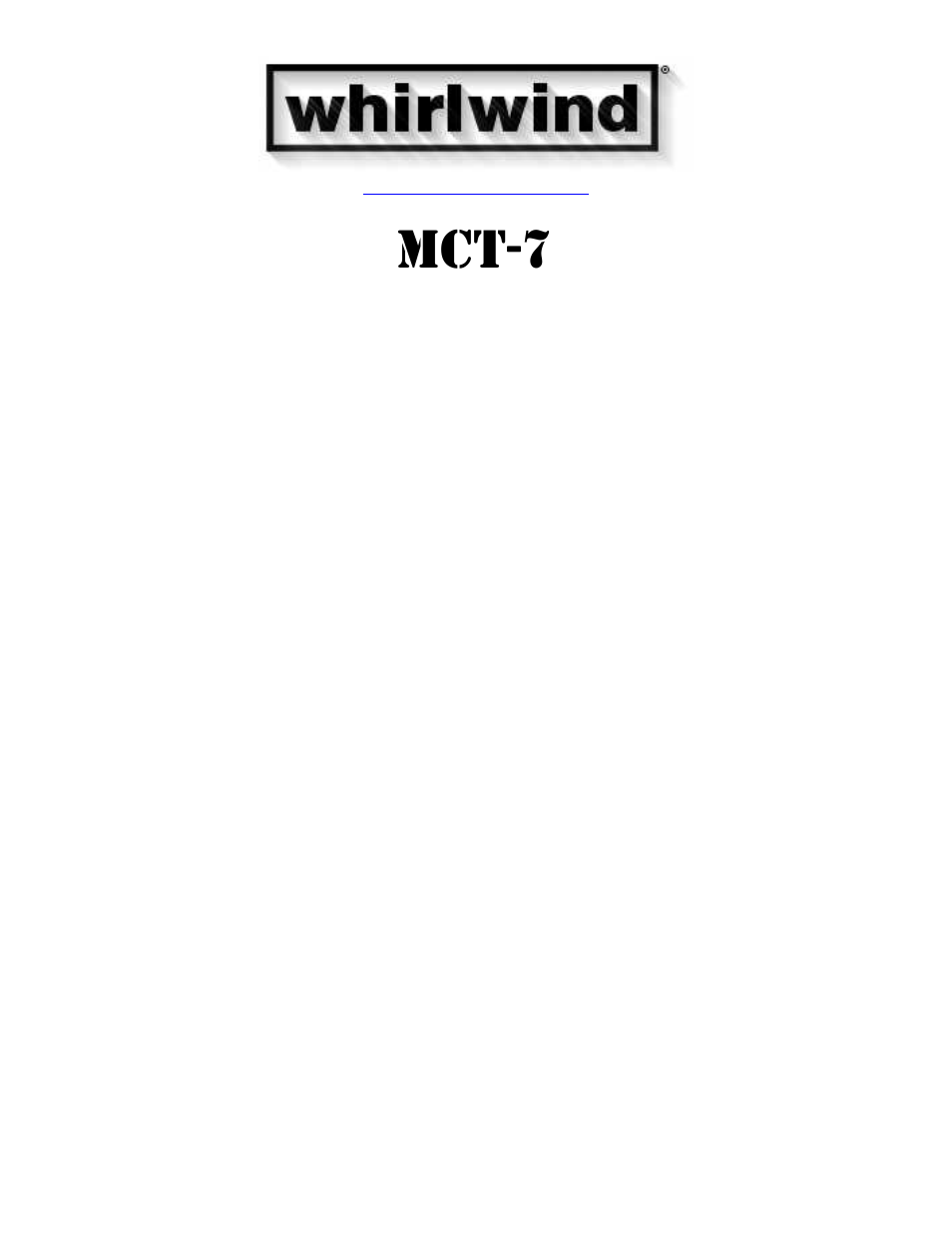Whirlwind MCT7 - Multi Connector Cable Tester User Manual | 6 pages