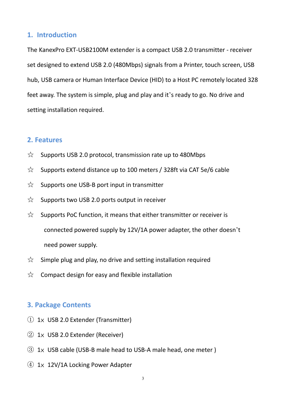 KanexPro USB 2.0 Extender Kit (328') User Manual | Page 3 / 8