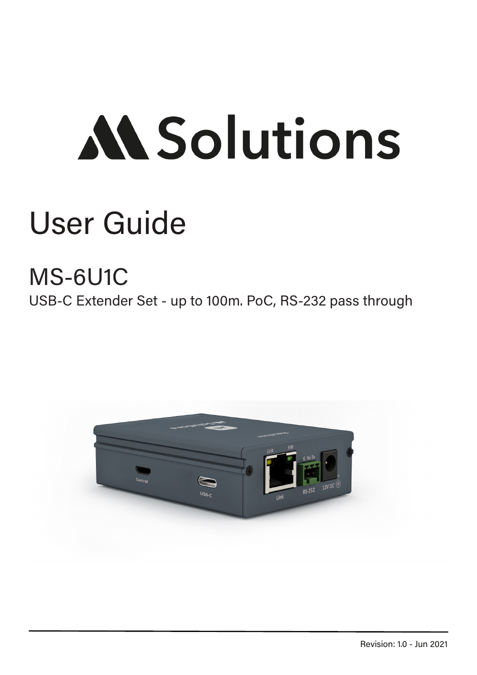 MSolutions MS-6U1C USB-C Extender Set User Manual | 9 pages