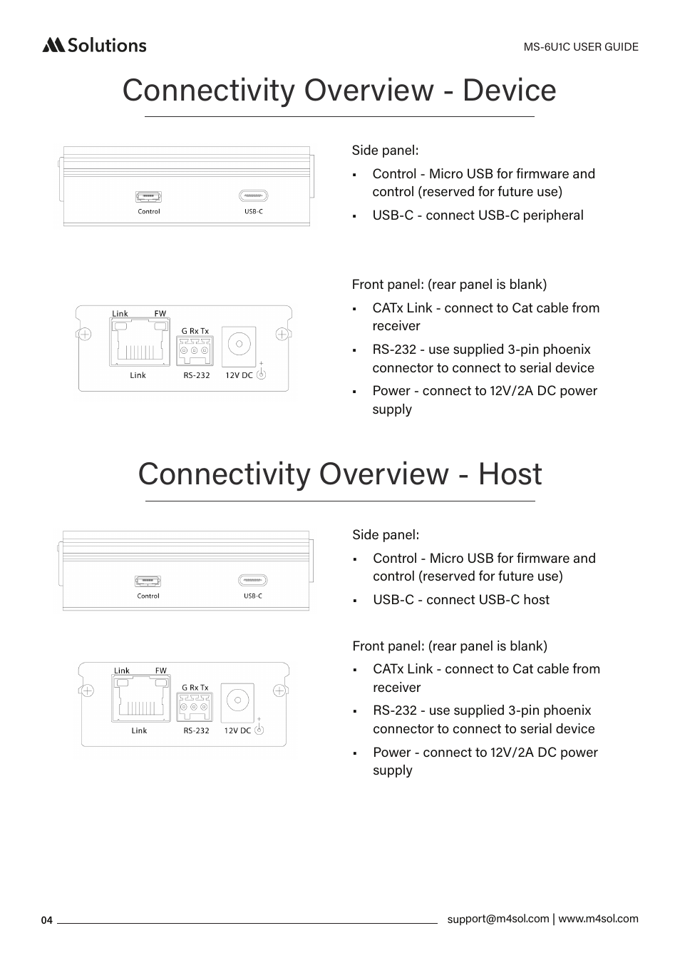 MSolutions MS-6U1C USB-C Extender Set User Manual | Page 4 / 9