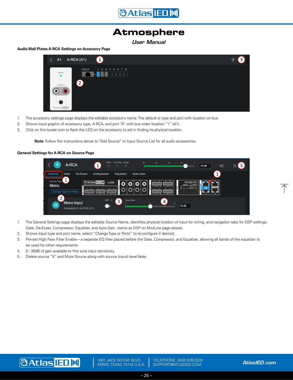 Atmosphere, User manual | Atlas Sound Atmosphere C-ZSV Zone, Source, and Volume Wall Controller (Black) User Manual | Page 25 / 79