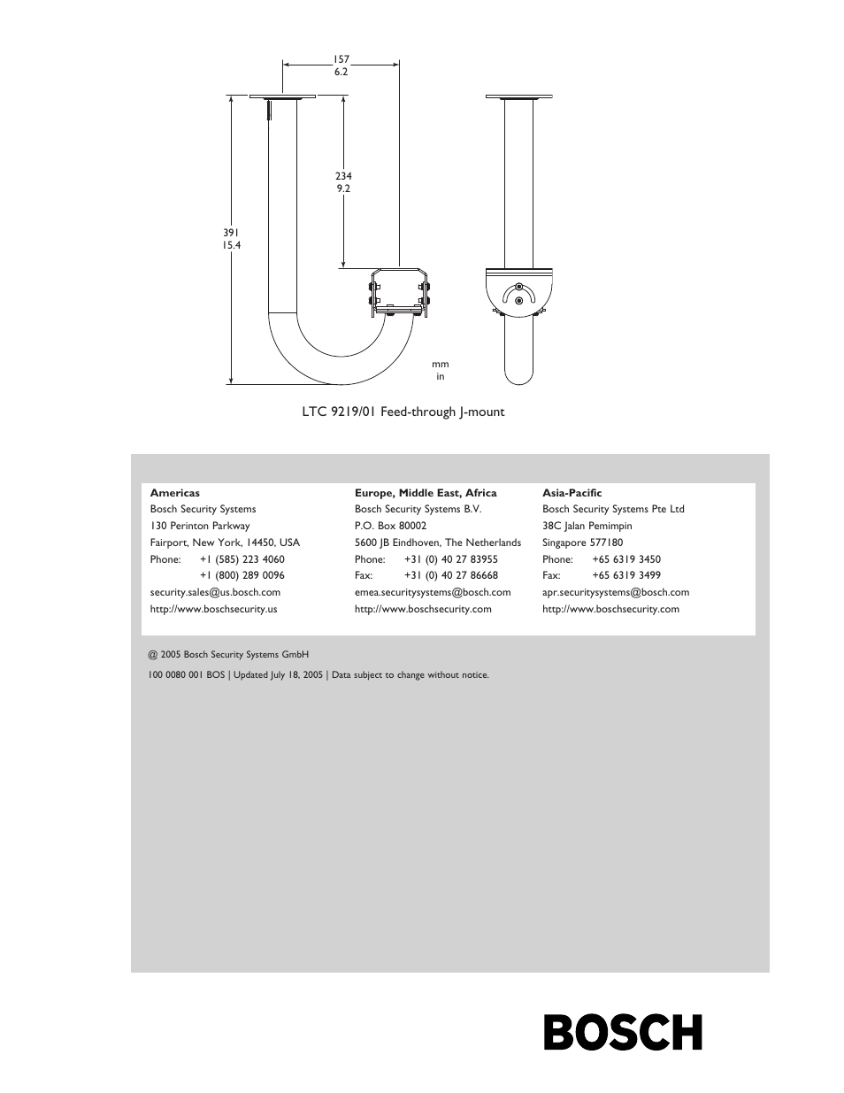 Bosch Indoor/Outdoor 7" Feed-Through Camera Wall Mount User Manual | Page 4 / 4