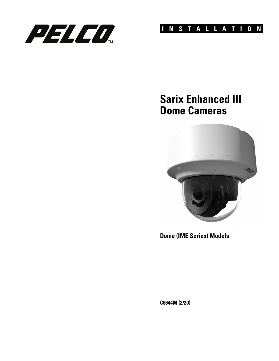 Pelco IME3ICM-E In-Ceiling Mount for Sarix Enhanced 3 Series Cameras User Manual | 24 pages