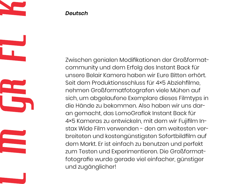 Bedienungsanleitung | Lomography LomoGraflok 4x5 Instant Back User Manual | Page 13 / 111
