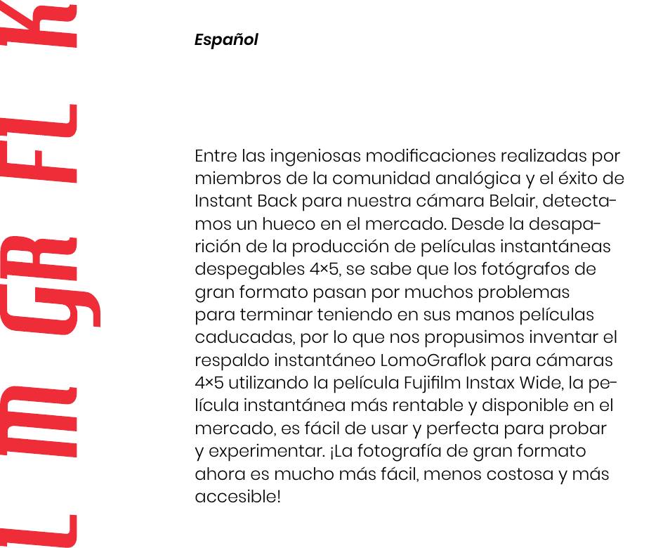 Instrucciones de uso | Lomography LomoGraflok 4x5 Instant Back User Manual | Page 23 / 111