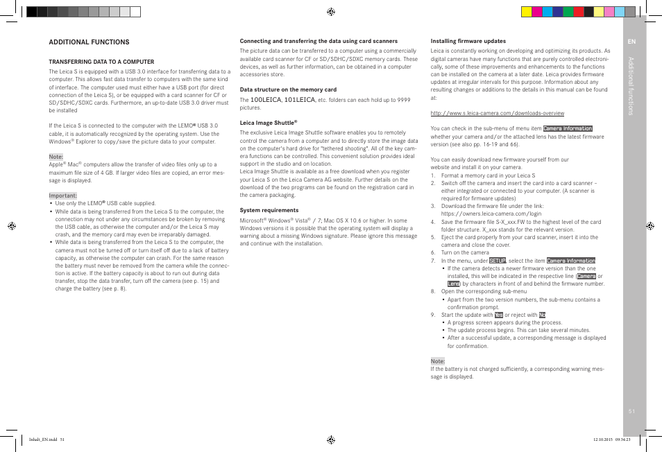 LEICA SBP PRO 1 Lithium-Ion Battery for S Typ 007 (7.3V, 2300mAh) User Manual | Page 55 / 72