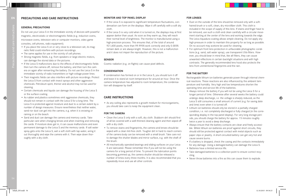 LEICA SBP PRO 1 Lithium-Ion Battery for S Typ 007 (7.3V, 2300mAh) User Manual | Page 58 / 72