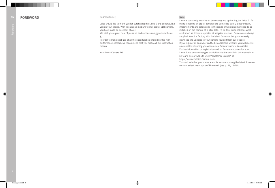 Foreword | LEICA SBP PRO 1 Lithium-Ion Battery for S Typ 007 (7.3V, 2300mAh) User Manual | Page 6 / 72