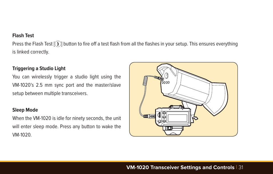 Bolt VM-1010C TTL Macro Flash User Manual | Page 31 / 36