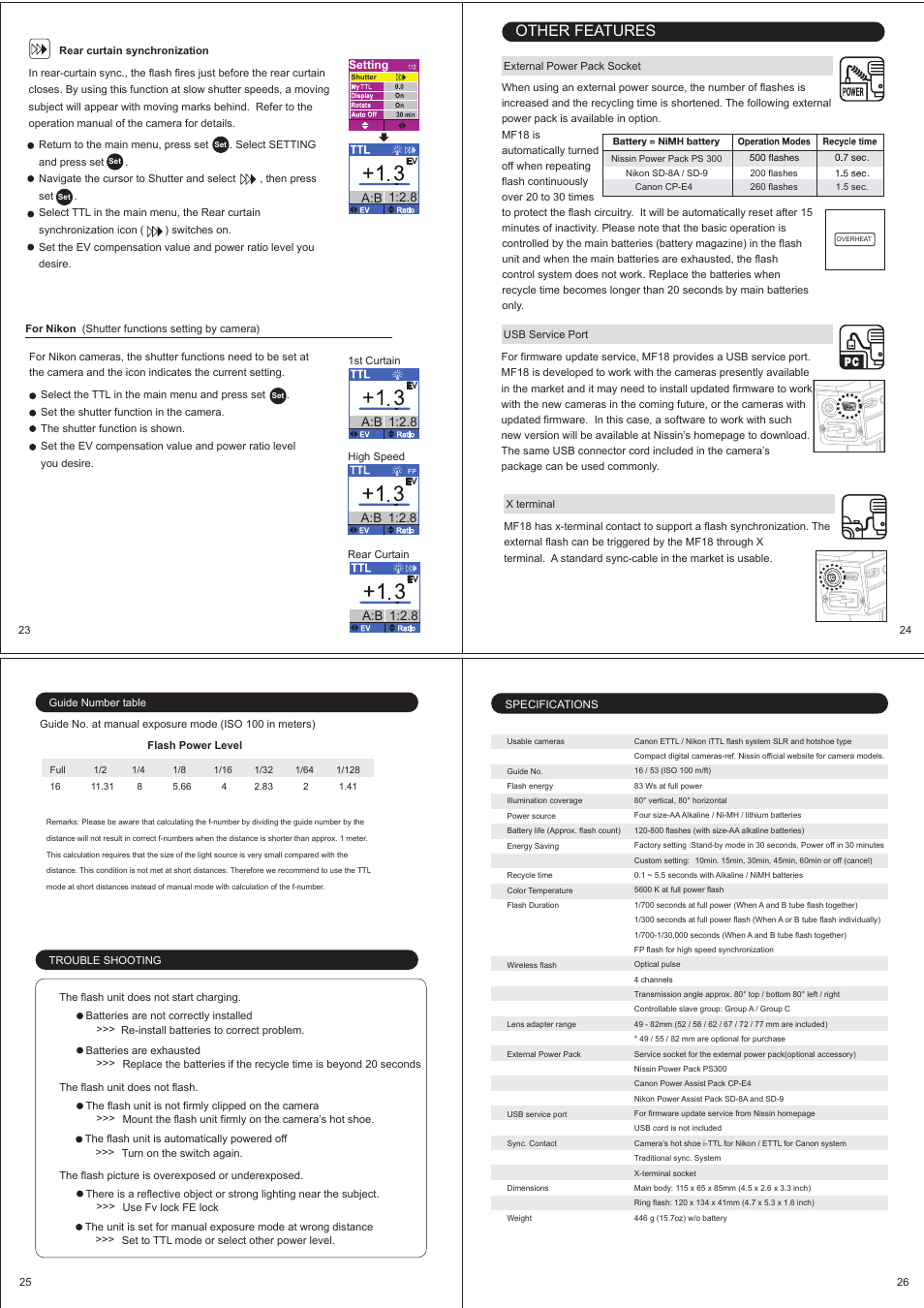 Other features | Nissin MF18 Macro Ring Flash for Sony User Manual | Page 7 / 8