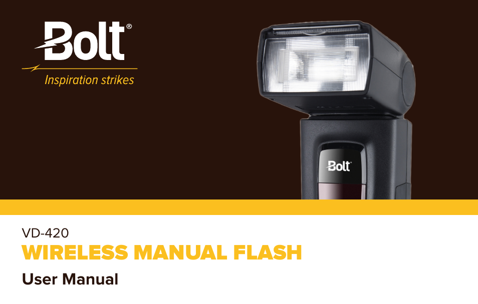 Bolt VD-420 Wireless Manual Flash User Manual | 32 pages