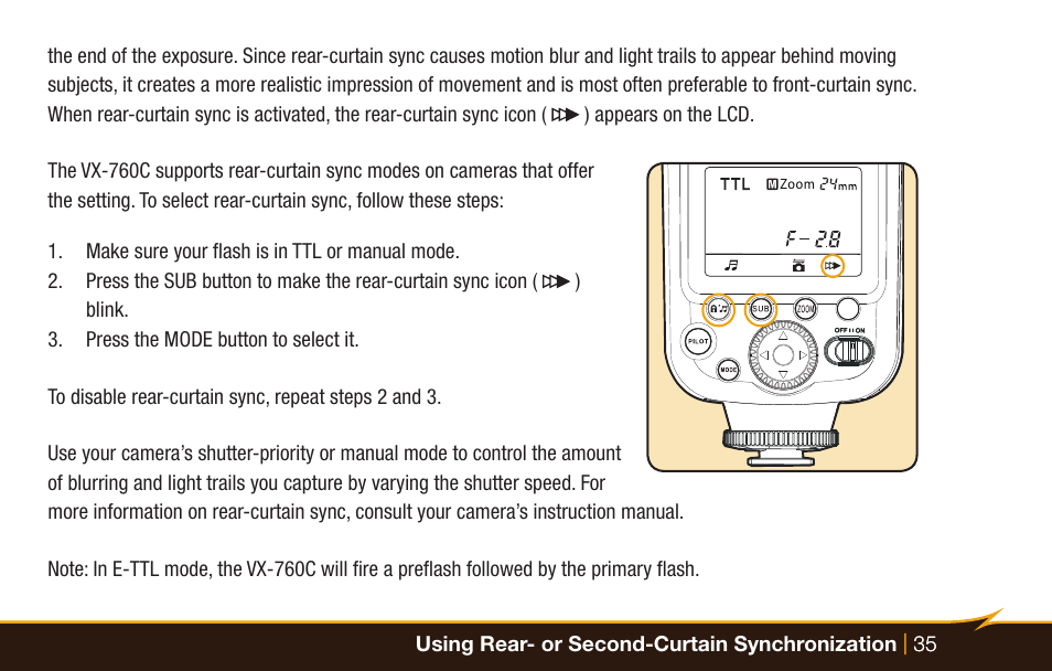 Bolt VX-760C Wireless TTL Flash for Cameras User Manual | Page 35 / 52