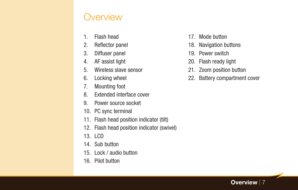 Overview | Bolt VX-760C Wireless TTL Flash for Cameras User Manual | Page 7 / 52