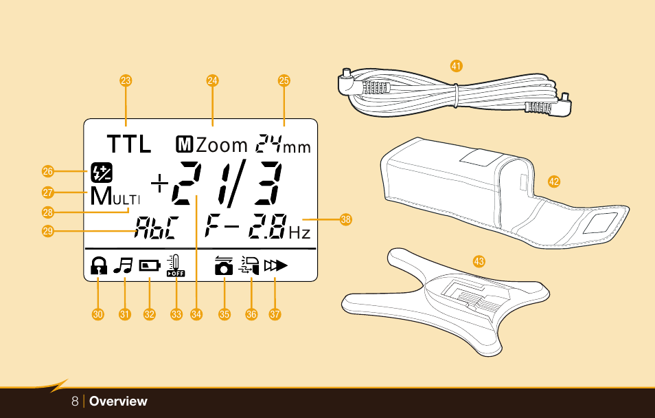 Zoom, 8| overview | Bolt VX-760C Wireless TTL Flash for Cameras User Manual | Page 8 / 52