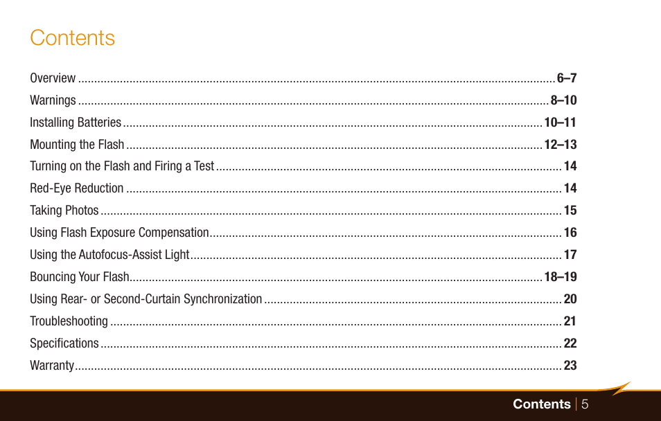Bolt VS-260F Compact On-Camera Flash for Cameras User Manual | Page 5 / 24
