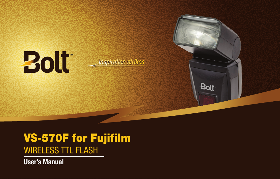 Bolt VS-570F Wireless TTL Flash for Cameras User Manual | 36 pages