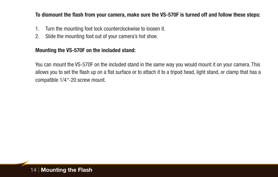 Bolt VS-570F Wireless TTL Flash for Cameras User Manual | Page 14 / 36