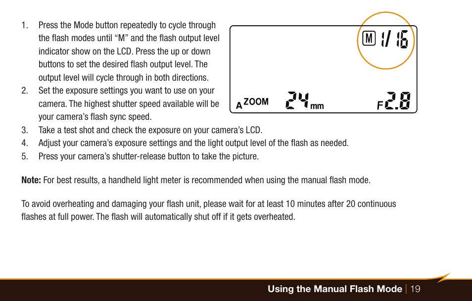 Bolt VS-570F Wireless TTL Flash for Cameras User Manual | Page 19 / 36