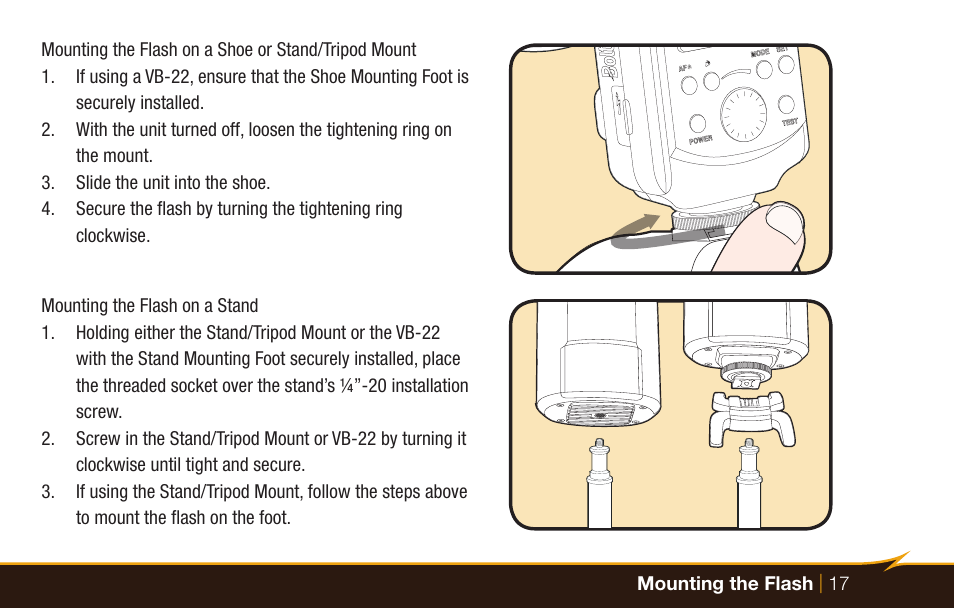 Bolt VB-22 Bare-Bulb Flash User Manual | Page 17 / 36