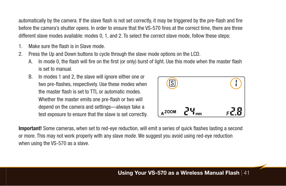 Bolt VS-570SMI Wireless TTL Flash for Cameras User Manual | Page 41 / 48
