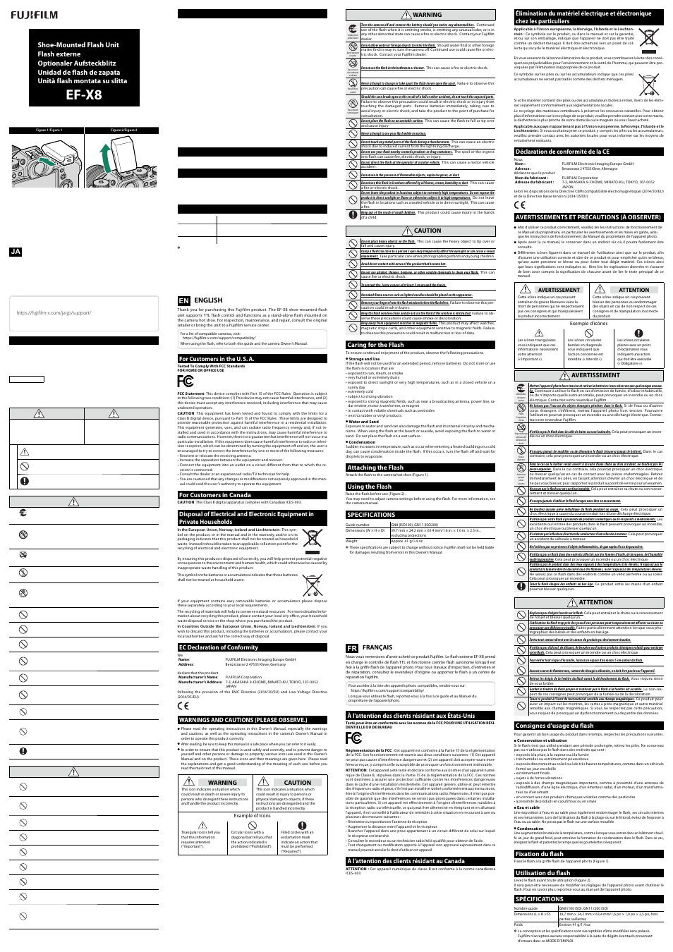 FujiFilm EF-X8 Flash User Manual | 2 pages