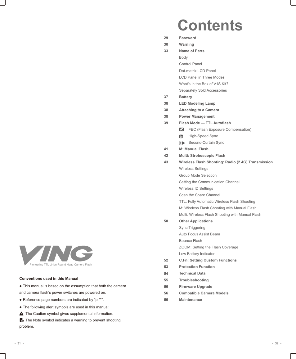 Godox V1 Flash for Sony User Manual | Page 3 / 16