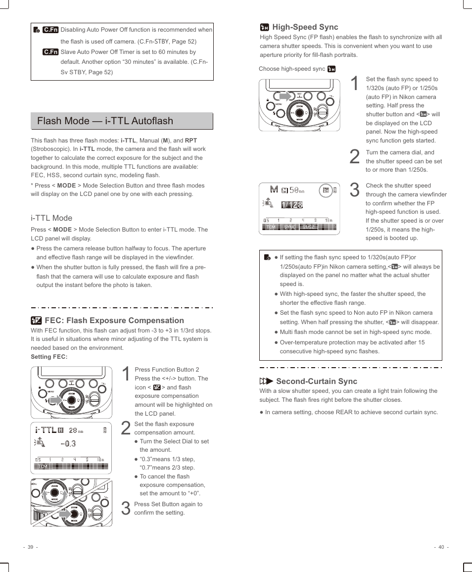 页 22, Flash mode — i-ttl autoflash | Godox V1 Flash for Nikon User Manual | Page 7 / 16