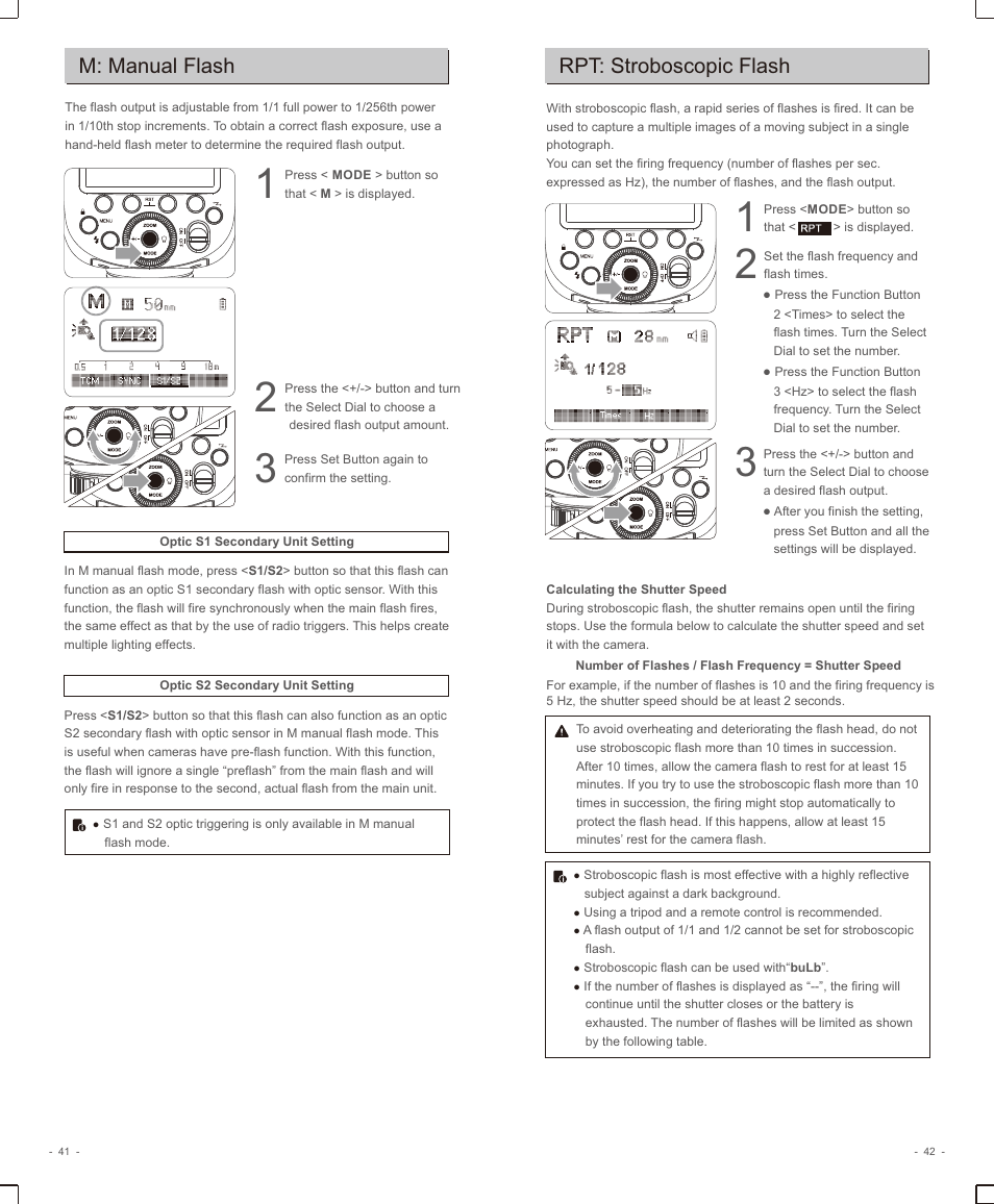 页 23, M: manual flash, Rpt: stroboscopic flash | Godox V1 Flash for Nikon User Manual | Page 8 / 16