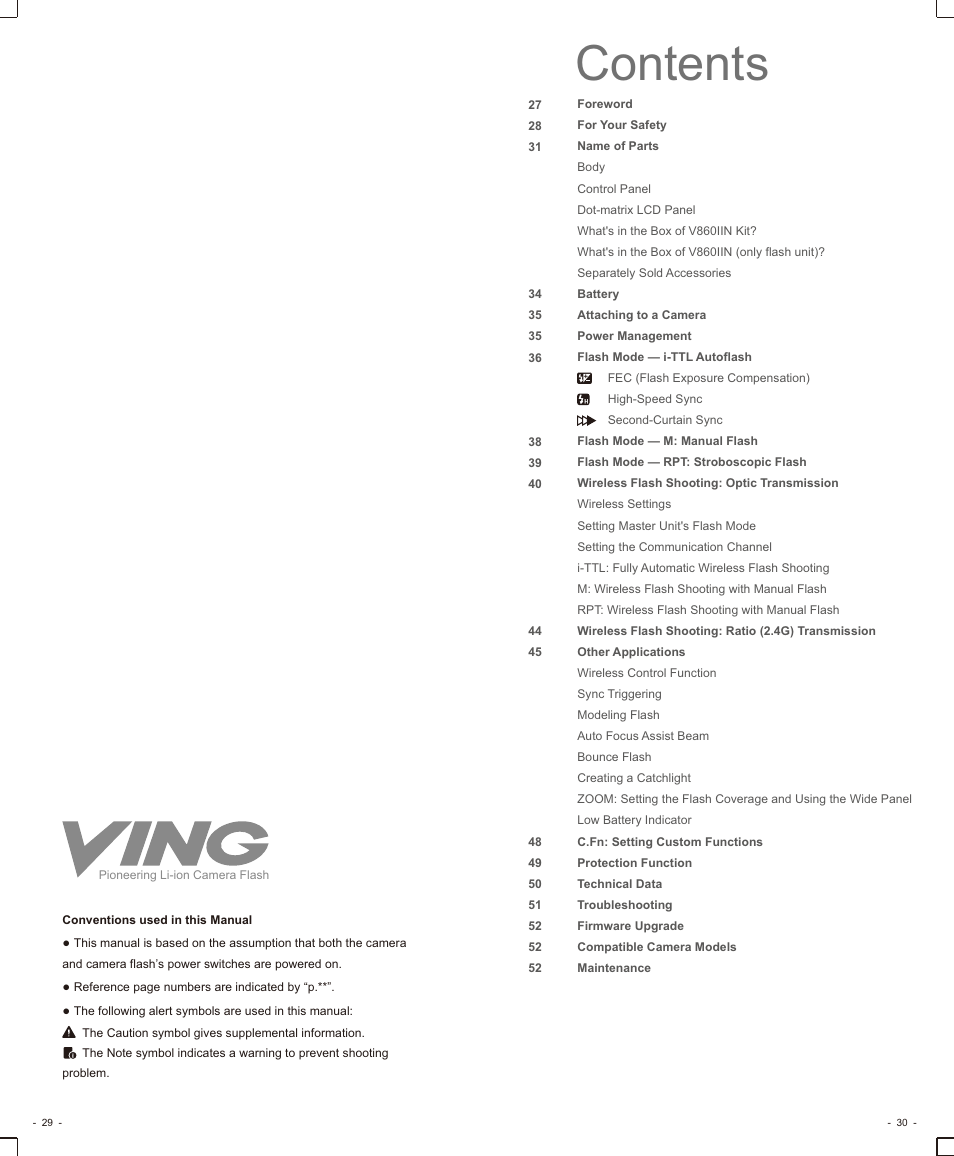 Godox VING V860IIN TTL Li-Ion Flash Kit for Cameras User Manual | Page 3 / 14