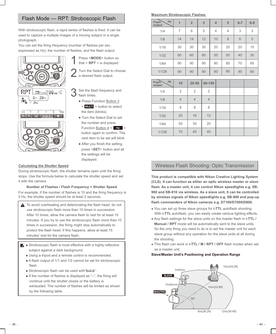 Flash mode — rpt: stroboscopic flash, Wireless flash shooting: optic transmission | Godox VING V860IIN TTL Li-Ion Flash Kit for Cameras User Manual | Page 8 / 14