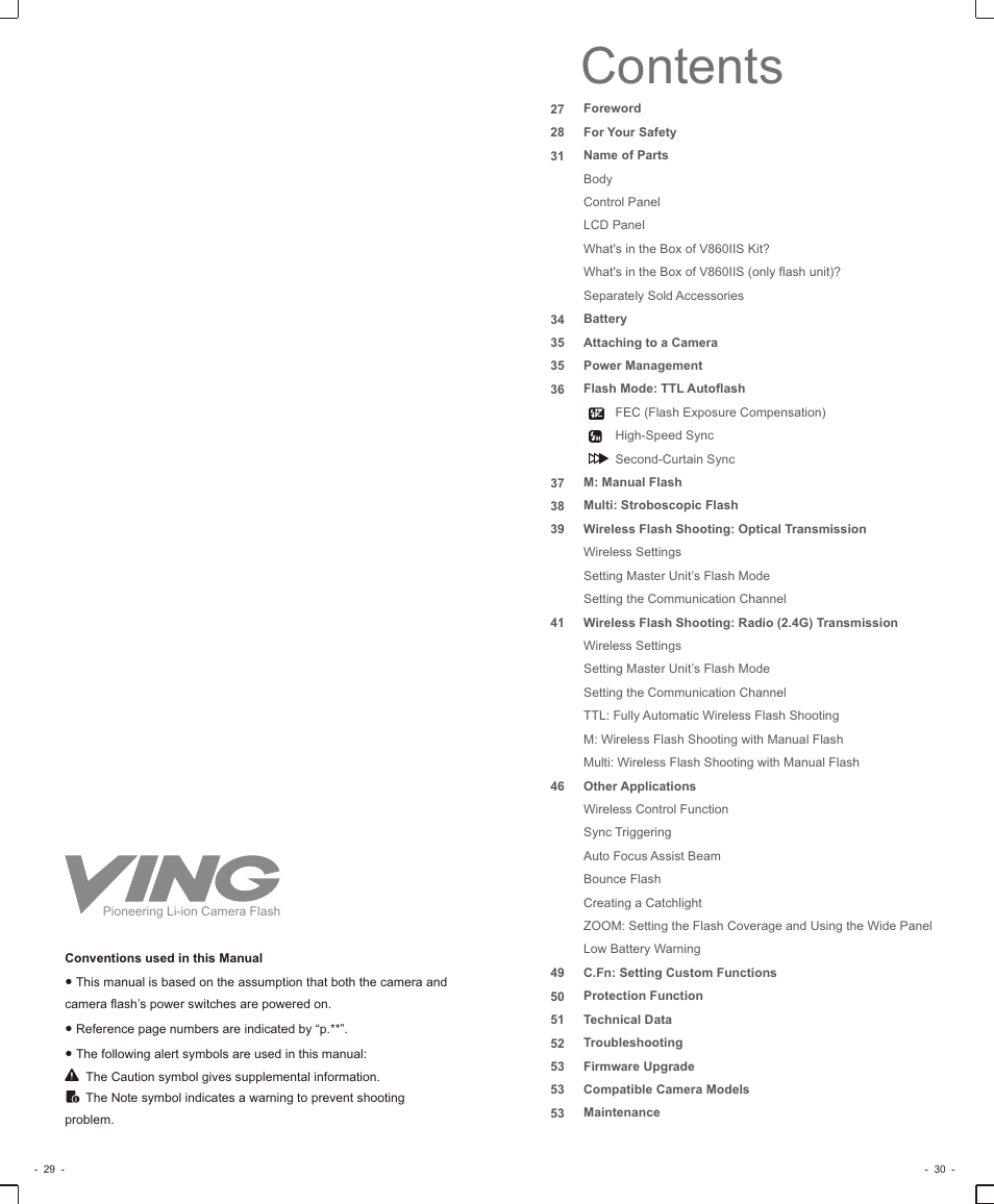 Godox VING V860IIS TTL Li-Ion Flash Kit for Cameras User Manual | Page 3 / 15