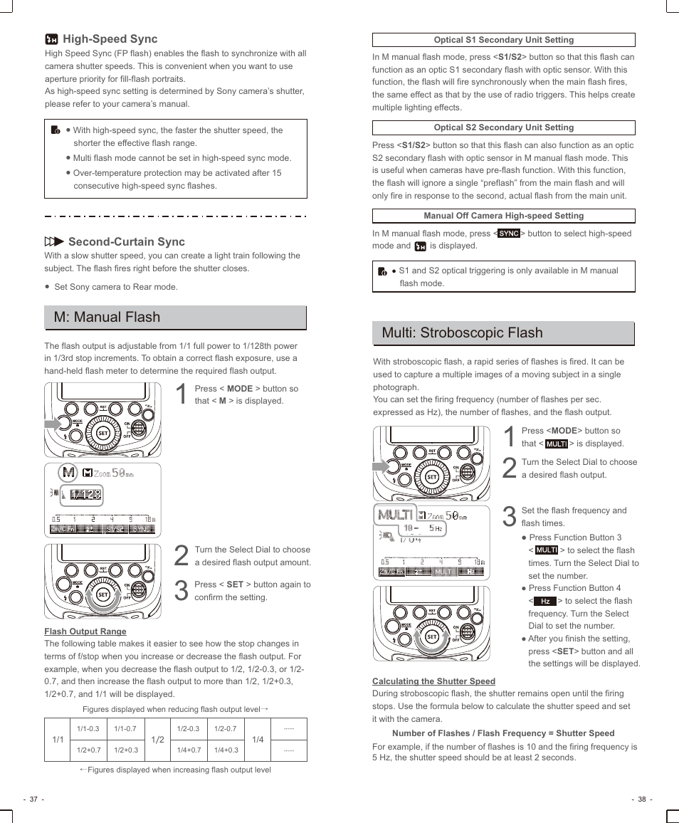 M: manual flash, Multi: stroboscopic flash | Godox VING V860IIS TTL Li-Ion Flash Kit for Cameras User Manual | Page 7 / 15