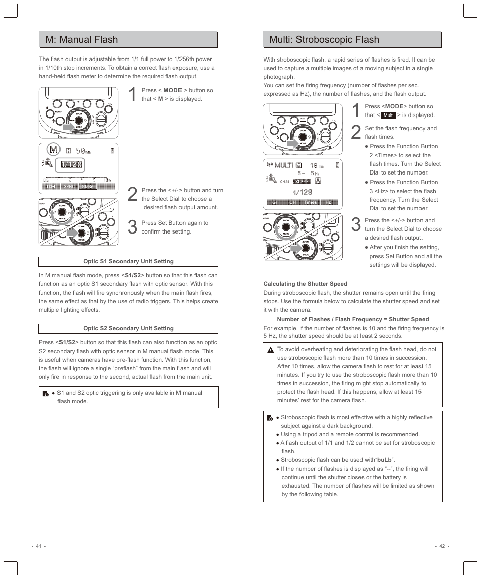 M: manual flash, Multi: stroboscopic flash | Godox V1 Flash for Pentax User Manual | Page 8 / 16