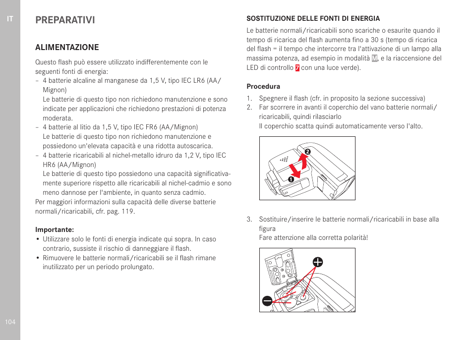 Preparativi | LEICA SF 40 Flash User Manual | Page 106 / 150